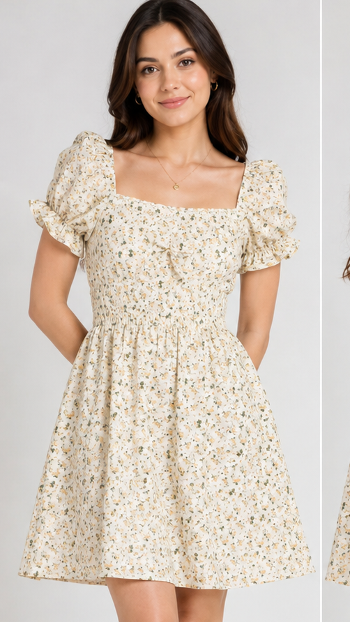 White Floral Lace Sleeveless Mini Dress