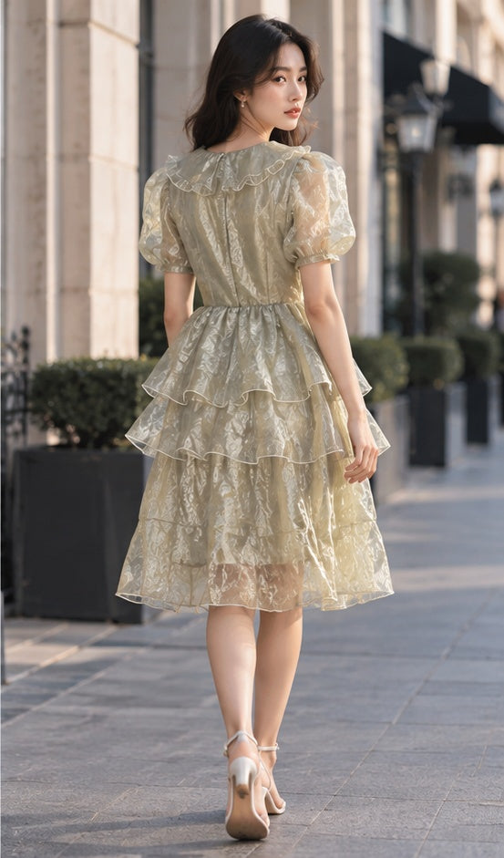 Taupe Satin Wrap Mini Dress