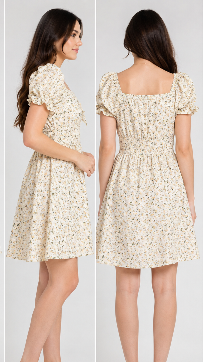 White Floral Lace Sleeveless Mini Dress